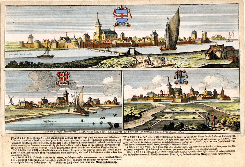 Hasselt - Vollenhoven - Oldenzaal 1674 Bouttats